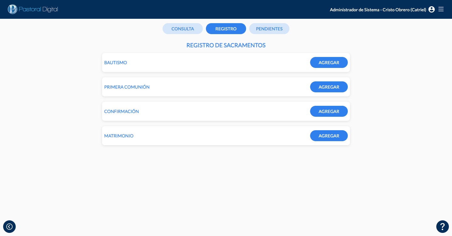 Registro Digital de Sacramentos
